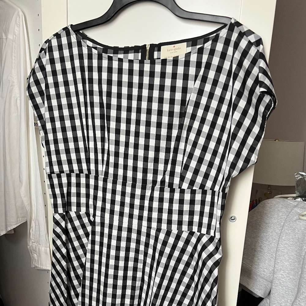 Kate Spade Gingham Pattern Fit & Flare Dress